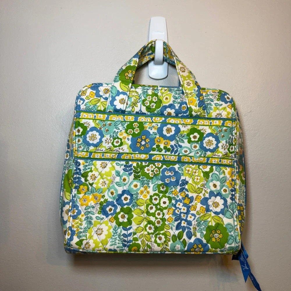 Vera Bradley English Meadow Floral Quilted Cotton Travel Tech Makeup Organizer